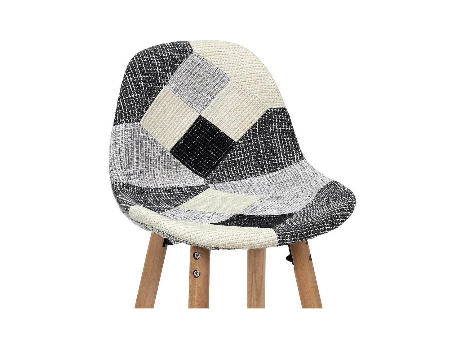 MOZAIK - Lot de 2 Tabourets Scandinaves Noirs et Blancs