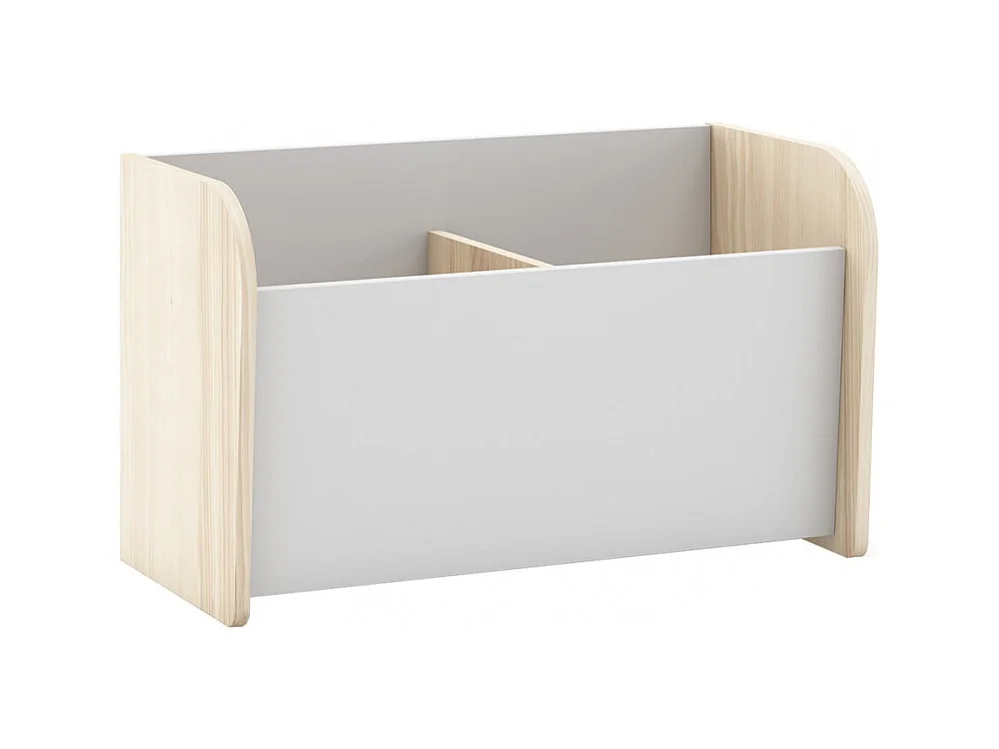 KAINA - Chambre Bébé 60x120cm + Coffre à Jouets Coloris Blanc et Naturel