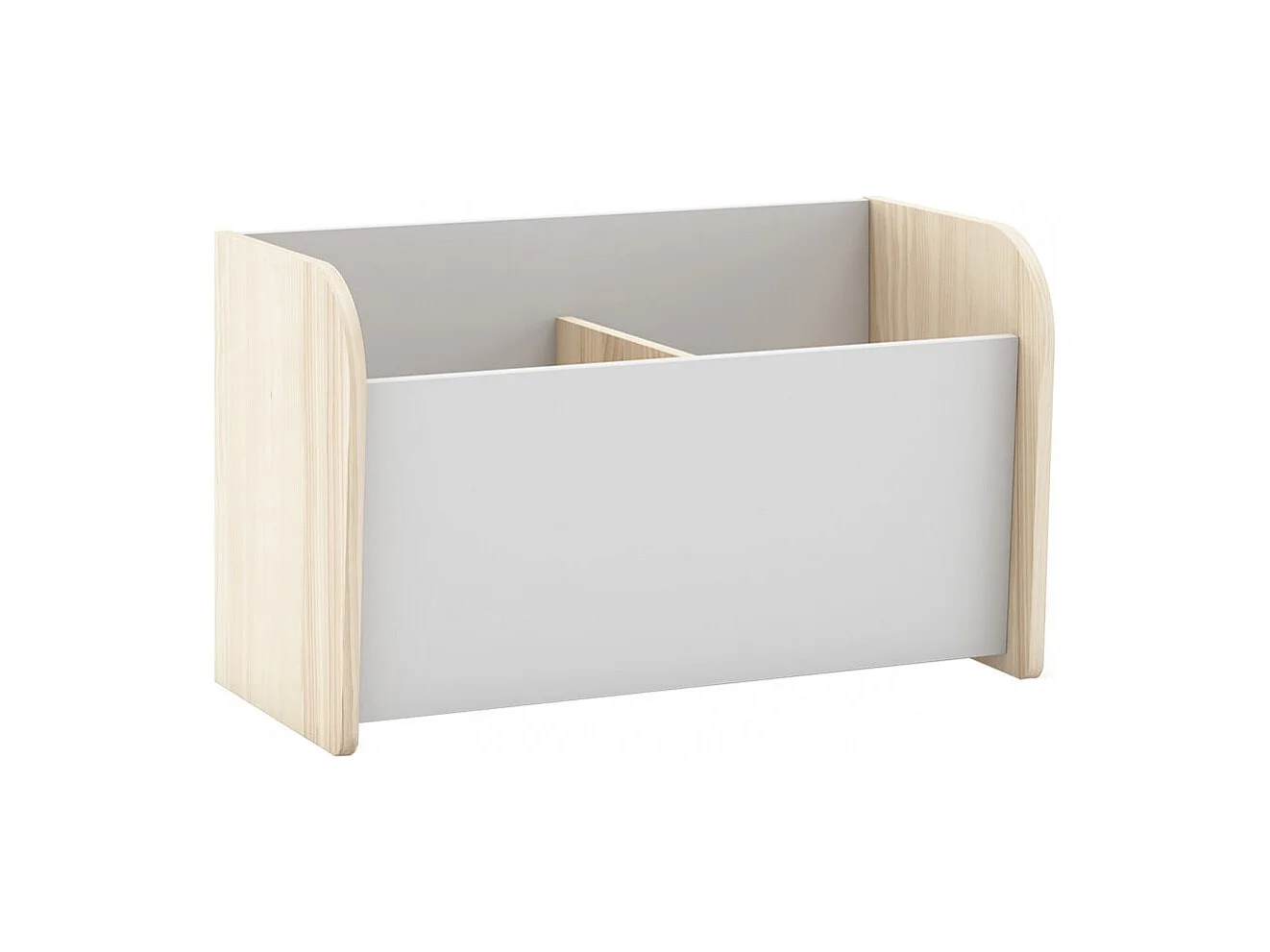 KAINA - Chambre Bébé 60x120cm Complète + Coffre à Jouets Coloris Blanc et Naturel