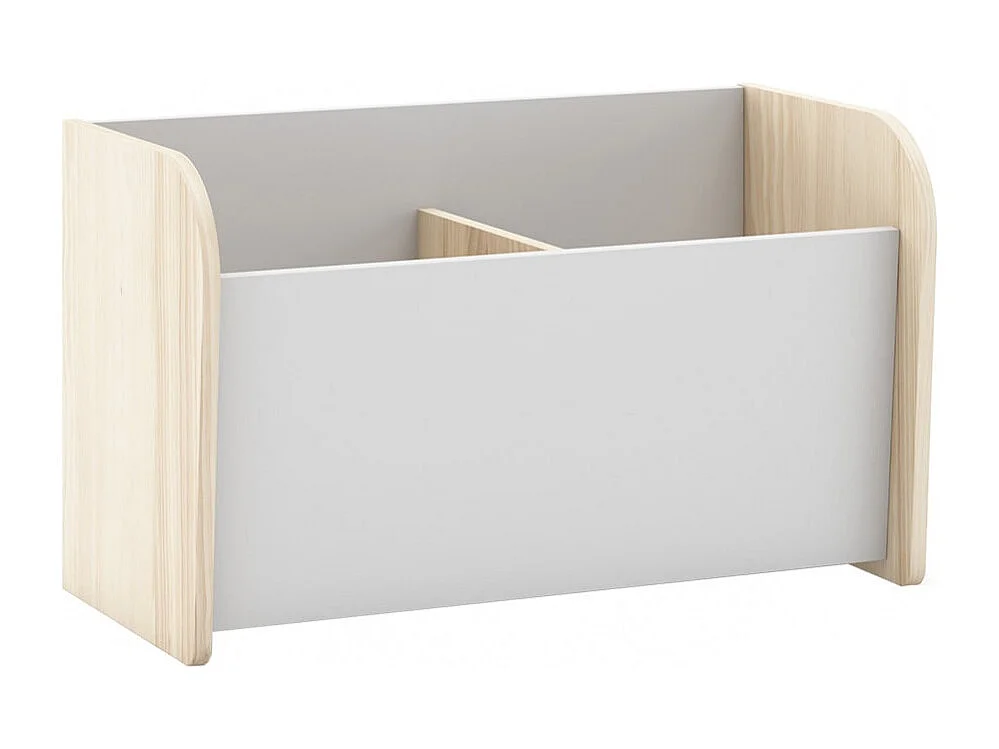 KAINA - Chambre Bébé 60x120cm Complète + Coffre à Jouets Coloris Blanc et Naturel