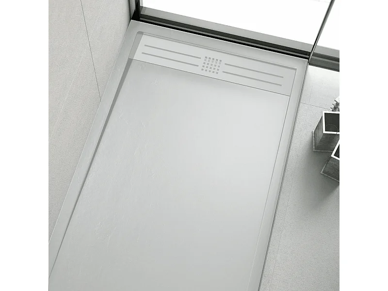Plato de ducha resina ELITE BLANCO  90x130cm rejilla color