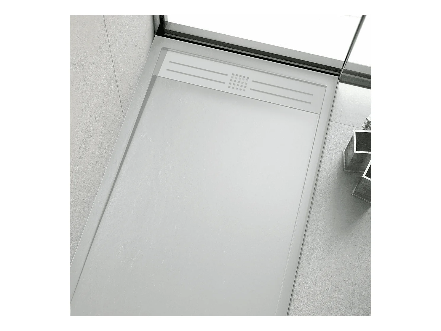 Plato de ducha resina ELITE BLANCO  80x150cm rejilla color