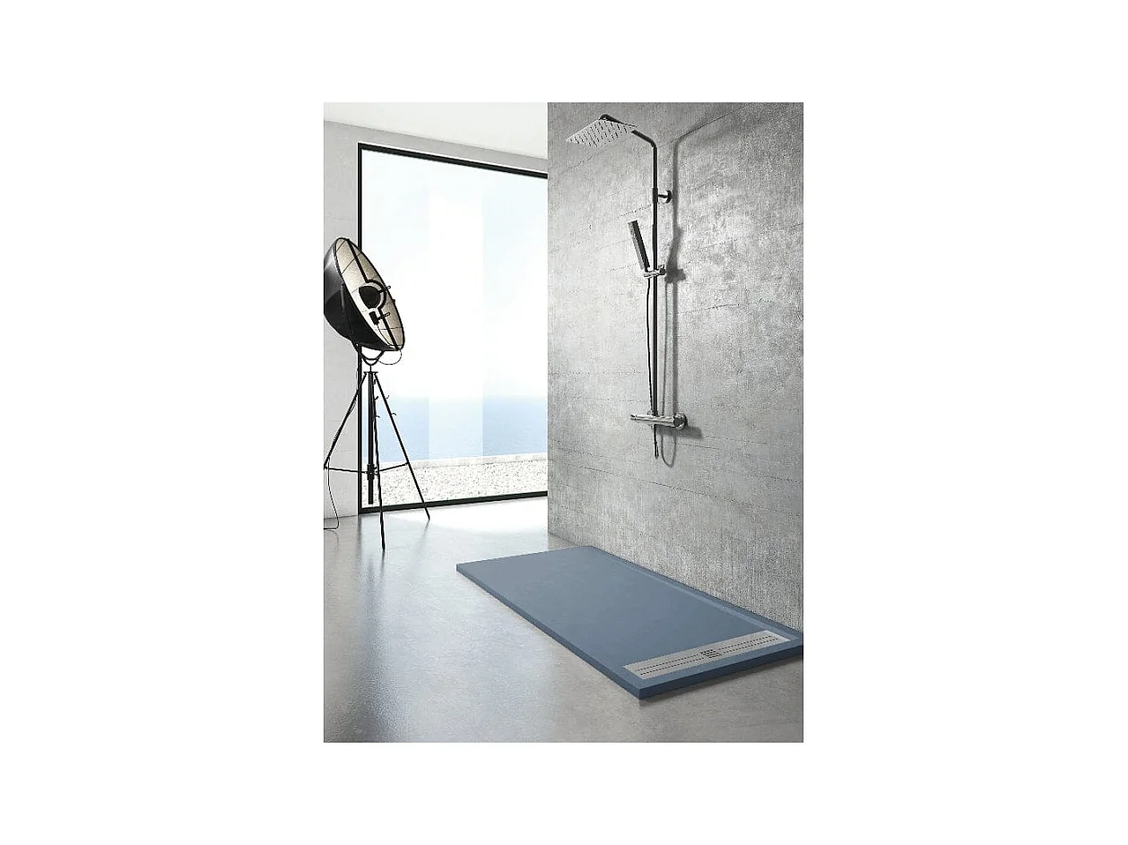 Plato de ducha resina ELITE ANTRACITA  80x160cm rejilla color