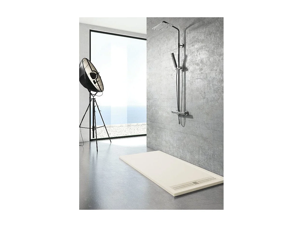 Plato de ducha resina ELITE crema  80x150cm rejilla color