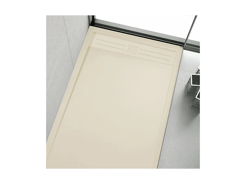 Plato de ducha resina ELITE CREMA  90x130cm rejilla color