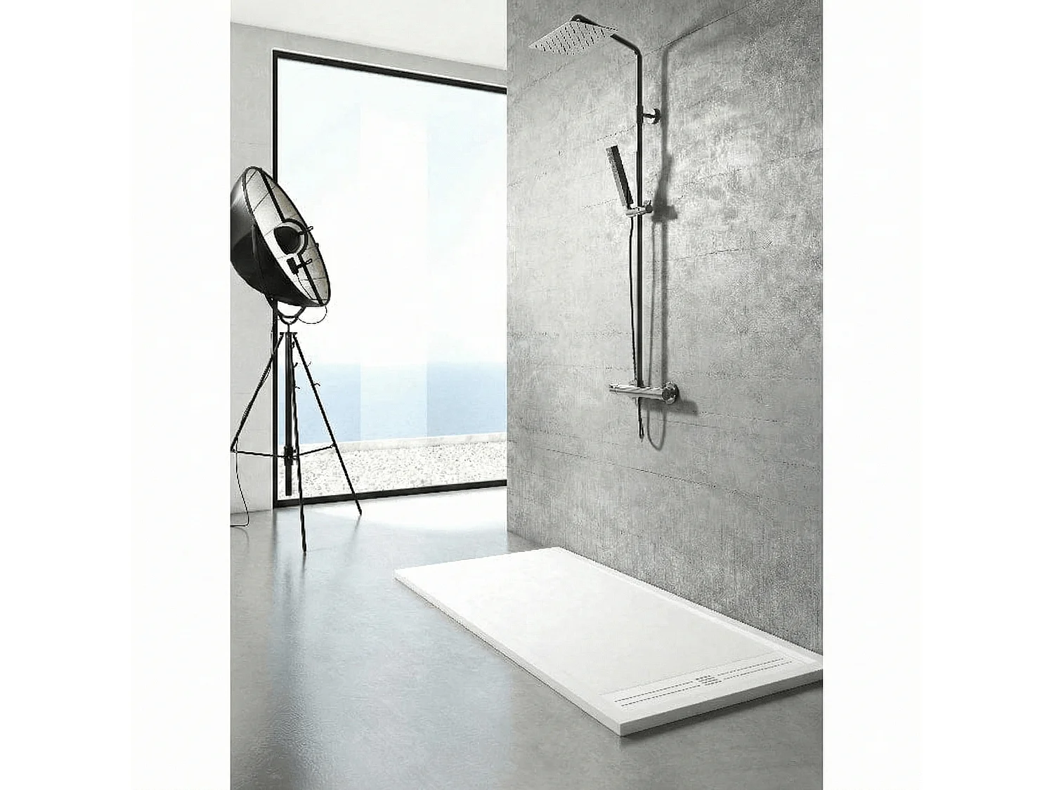 Plato de ducha resina ELITE blanco  70x100cm rejilla color