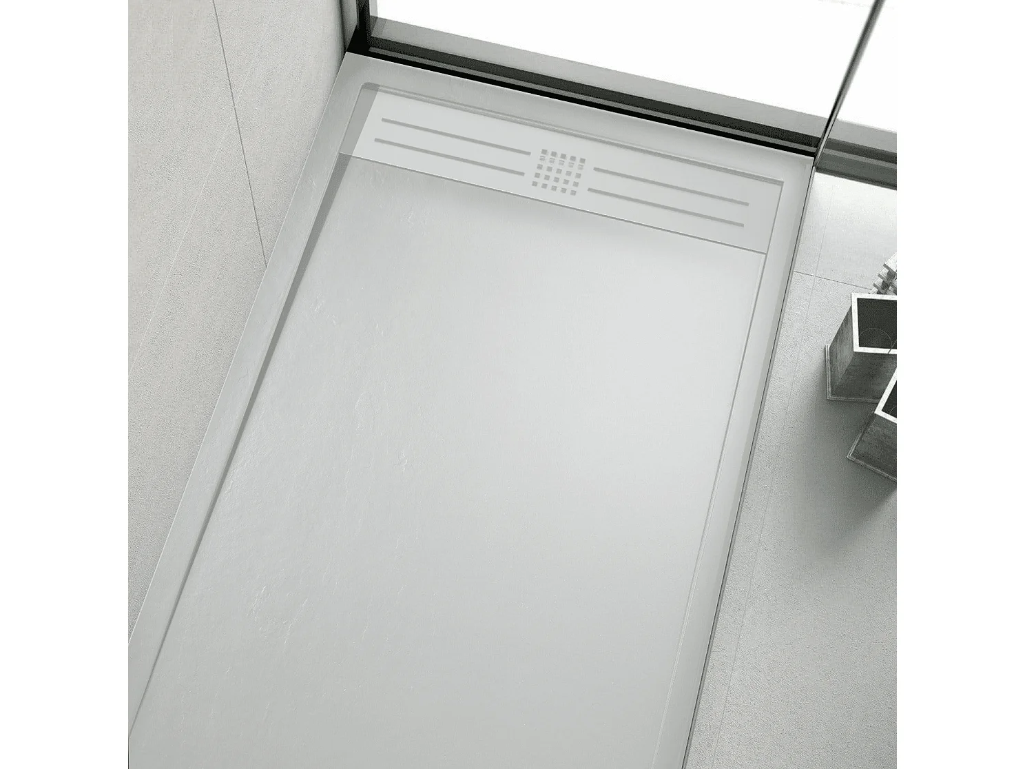 Plato de ducha resina ELITE BLANCO  90x180cm rejilla color