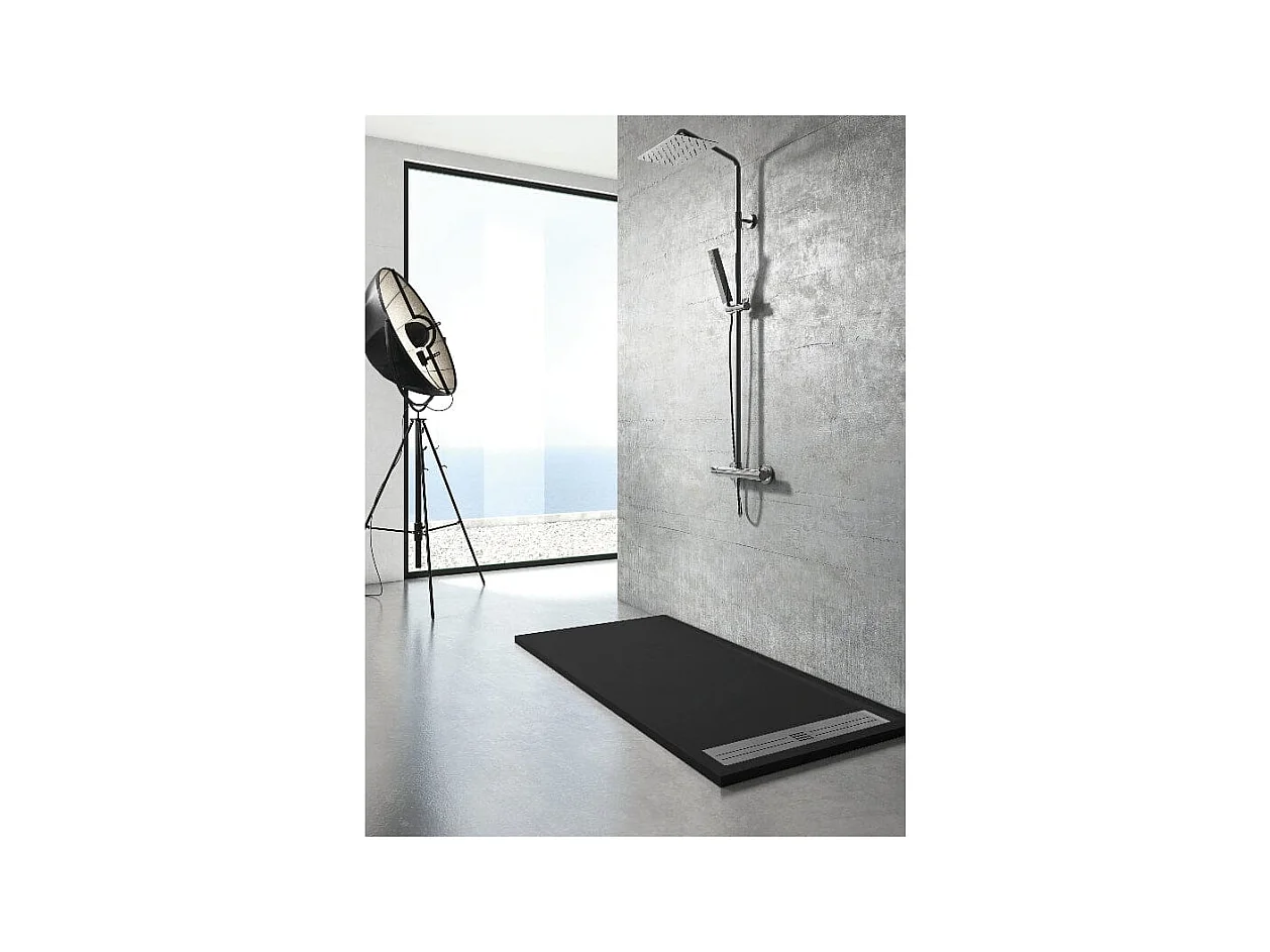Plato de ducha resina ELITE NEGRO  80x130cm rejilla color