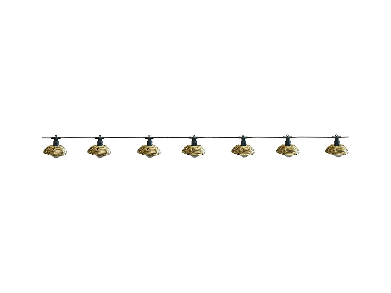 Guirlande lumineuse extérieur connectable COTTAGE Beige Poly rotin 5.70m