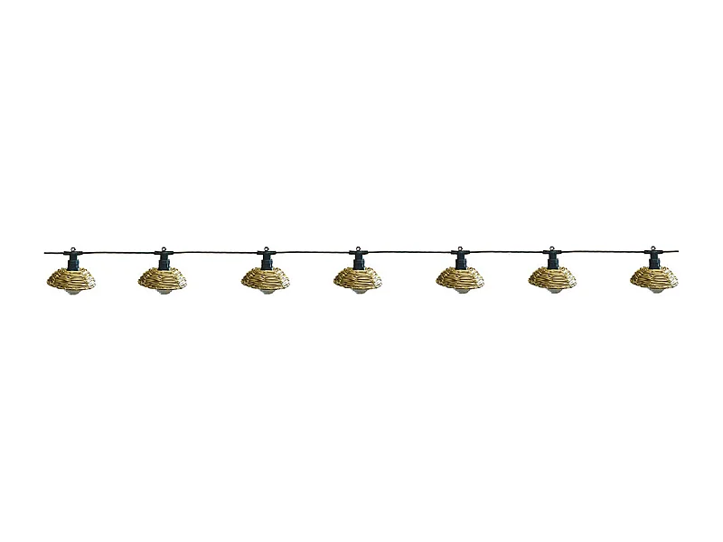 Guirlande lumineuse extérieur connectable COTTAGE Beige Poly rotin 5.70m