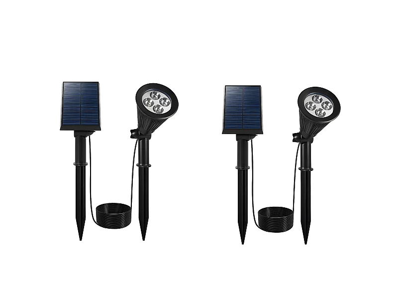 Lot de 2 spots solaires SPIKY Noir Plastique H42cm
