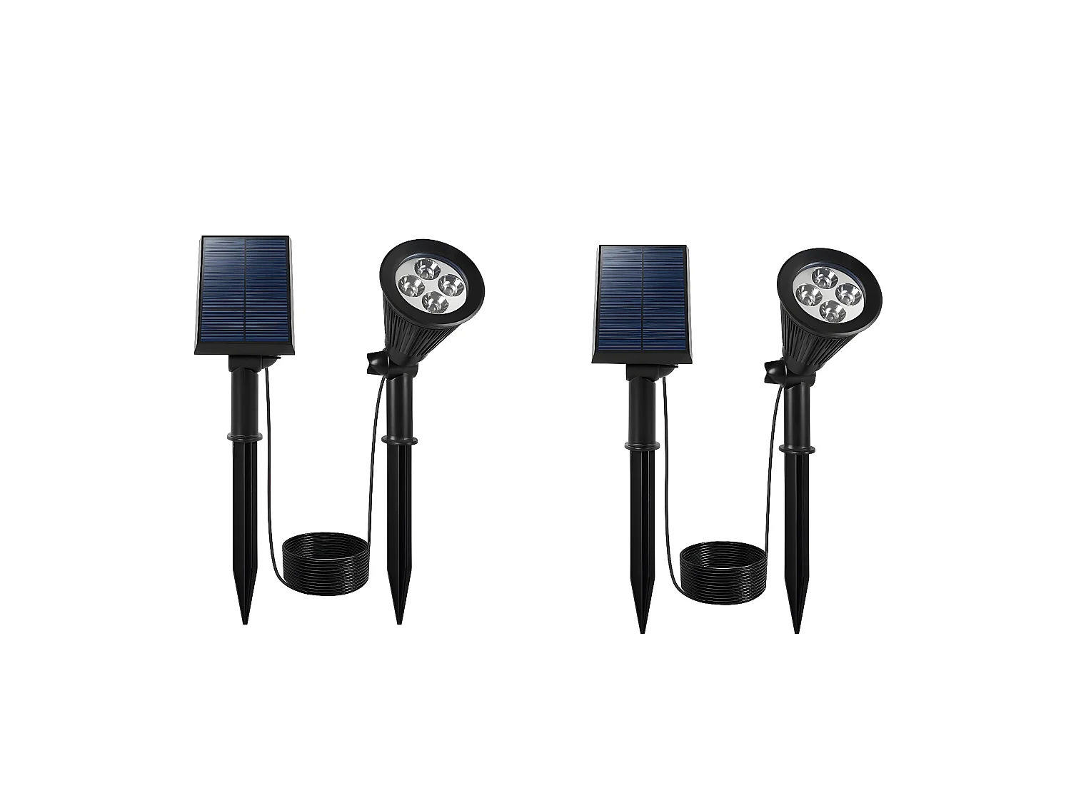 Lot de 2 spots solaires SPIKY Noir Plastique H42cm