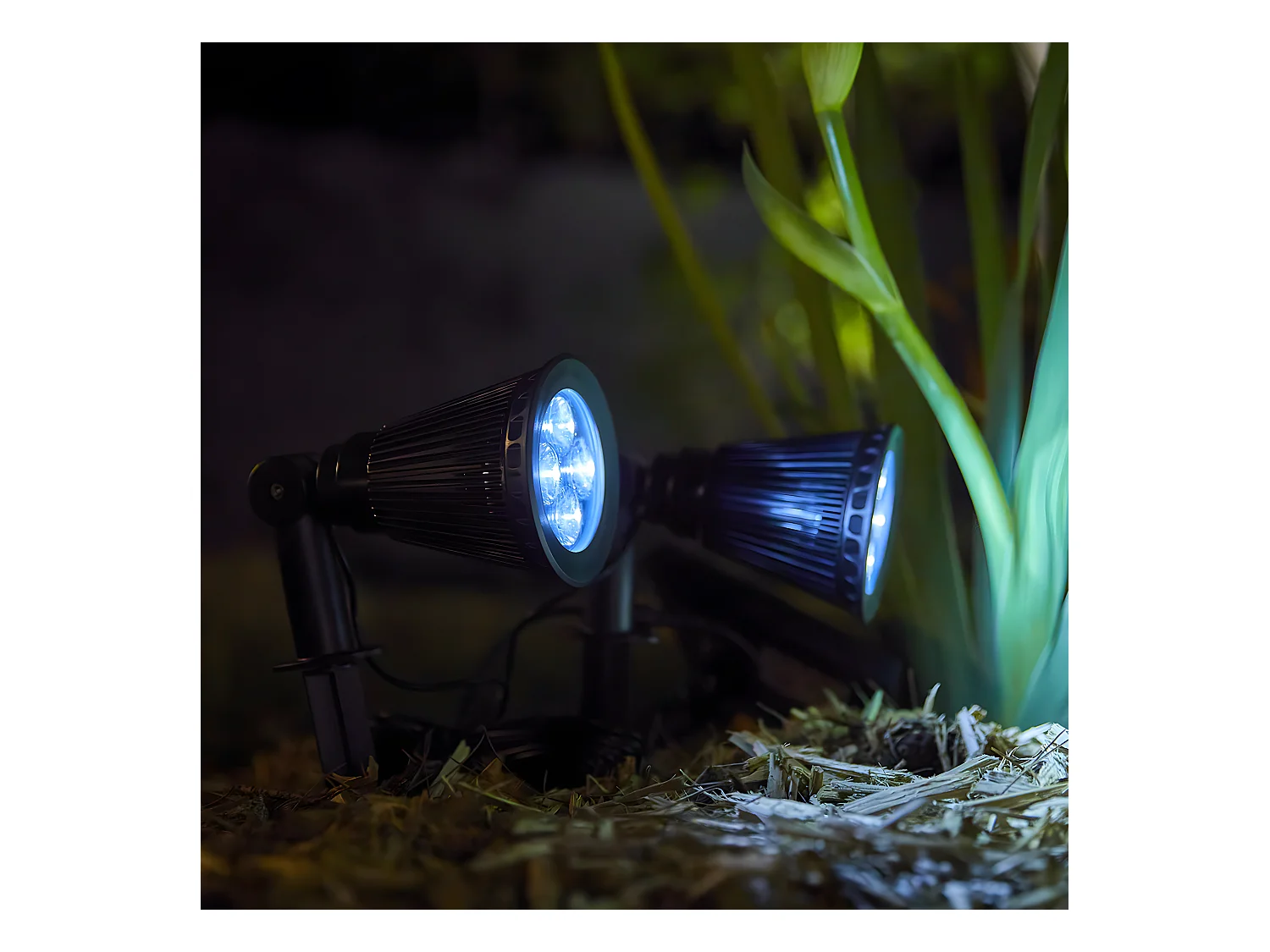 Lot de 2 spots solaires SPIKY Noir Plastique H42cm