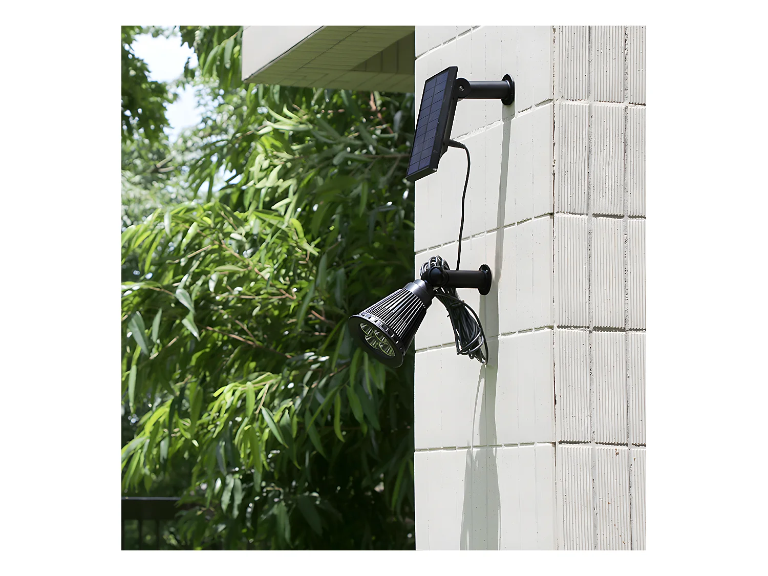 Lot de 2 spots solaires SPIKY Noir Plastique H42cm