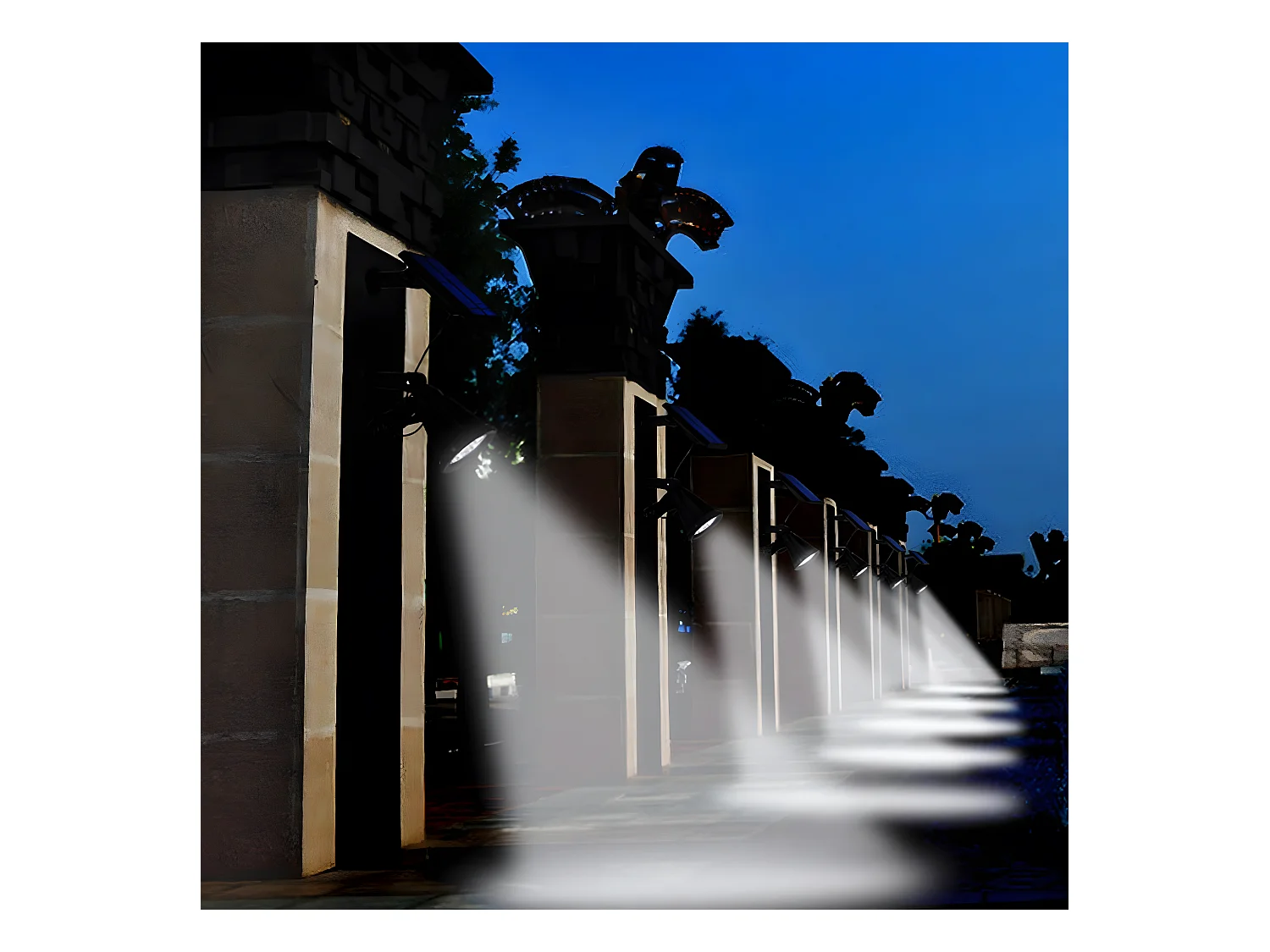 Lot de 2 spots solaires SPIKY Noir Plastique H42cm