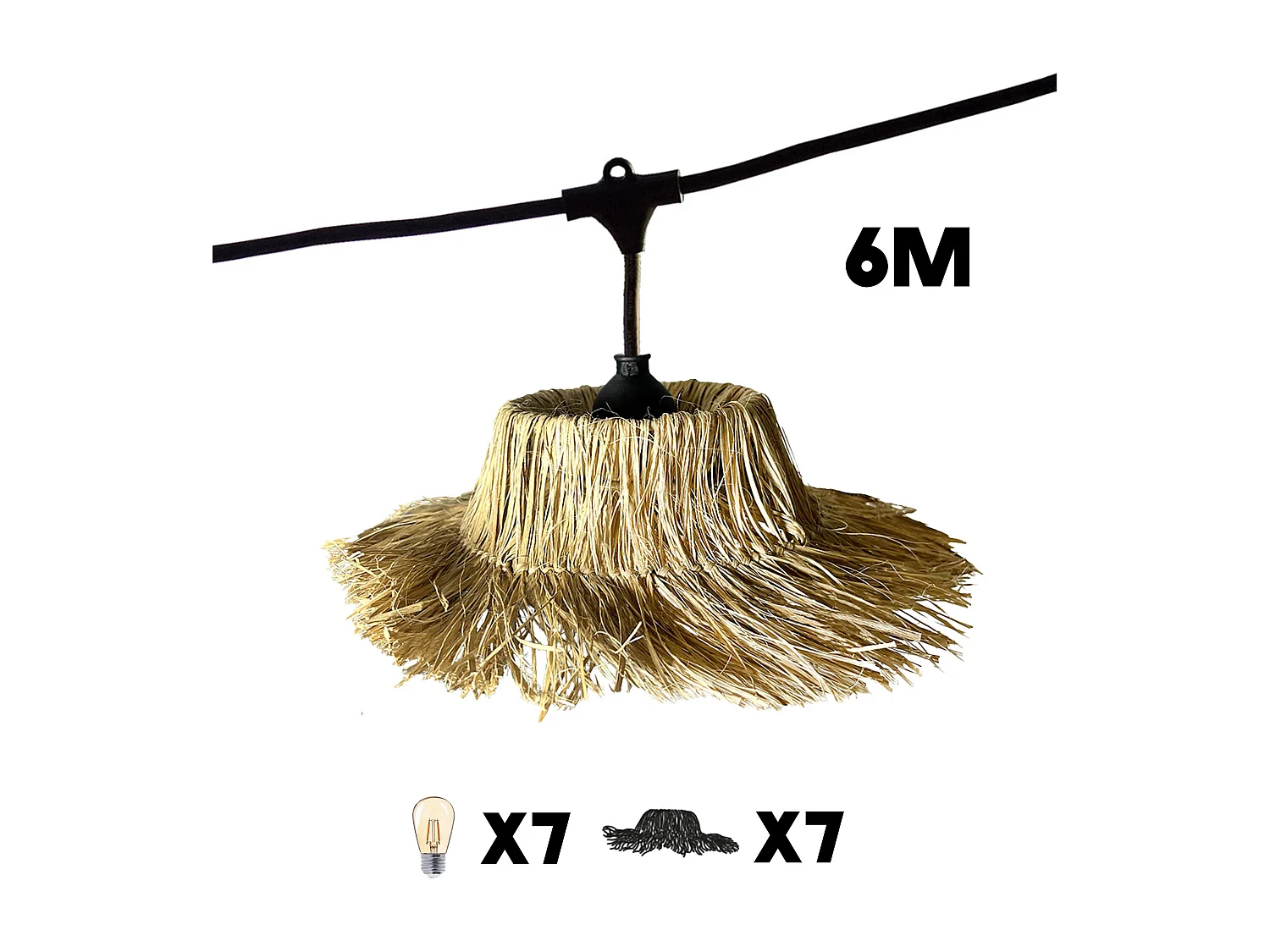 Guirlande lumineuse raccordable TAHITI Beige Paille 6M