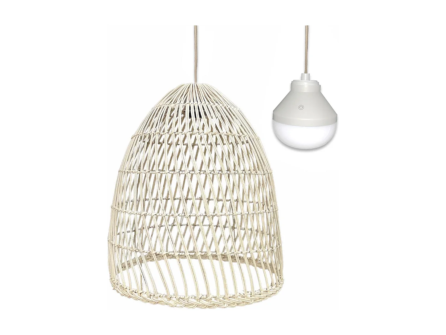 Suspension PAULO Beige Rotin H45cm