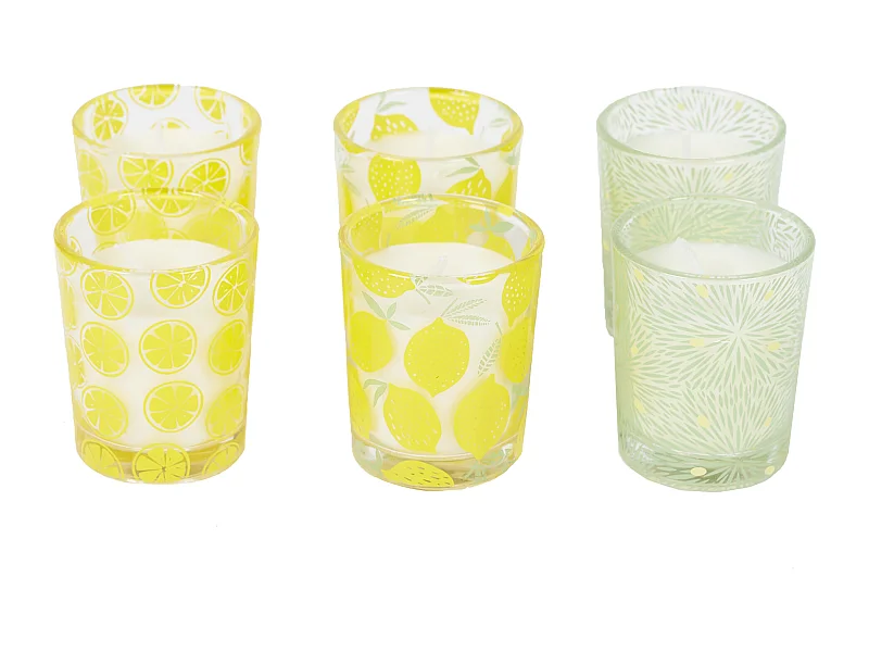 Coffret 6 Bougies Parfumées "Vintage" 8cm Citronnelle