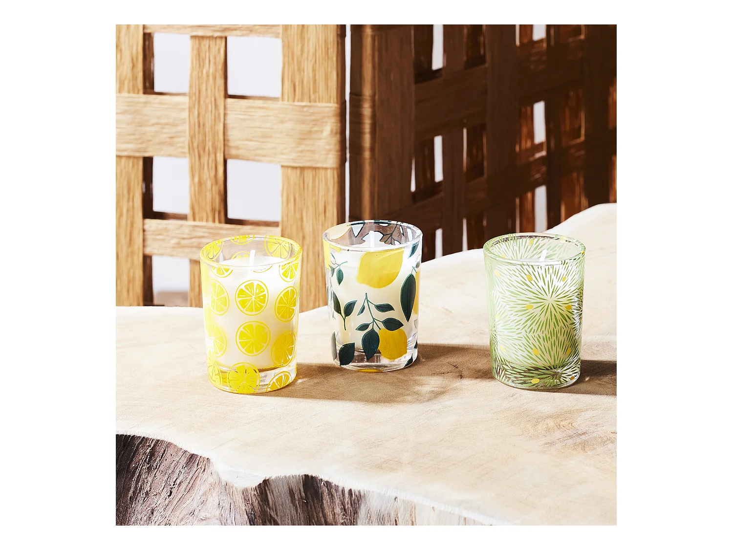 Coffret 6 Bougies Parfumées "Vintage" 8cm Citronnelle