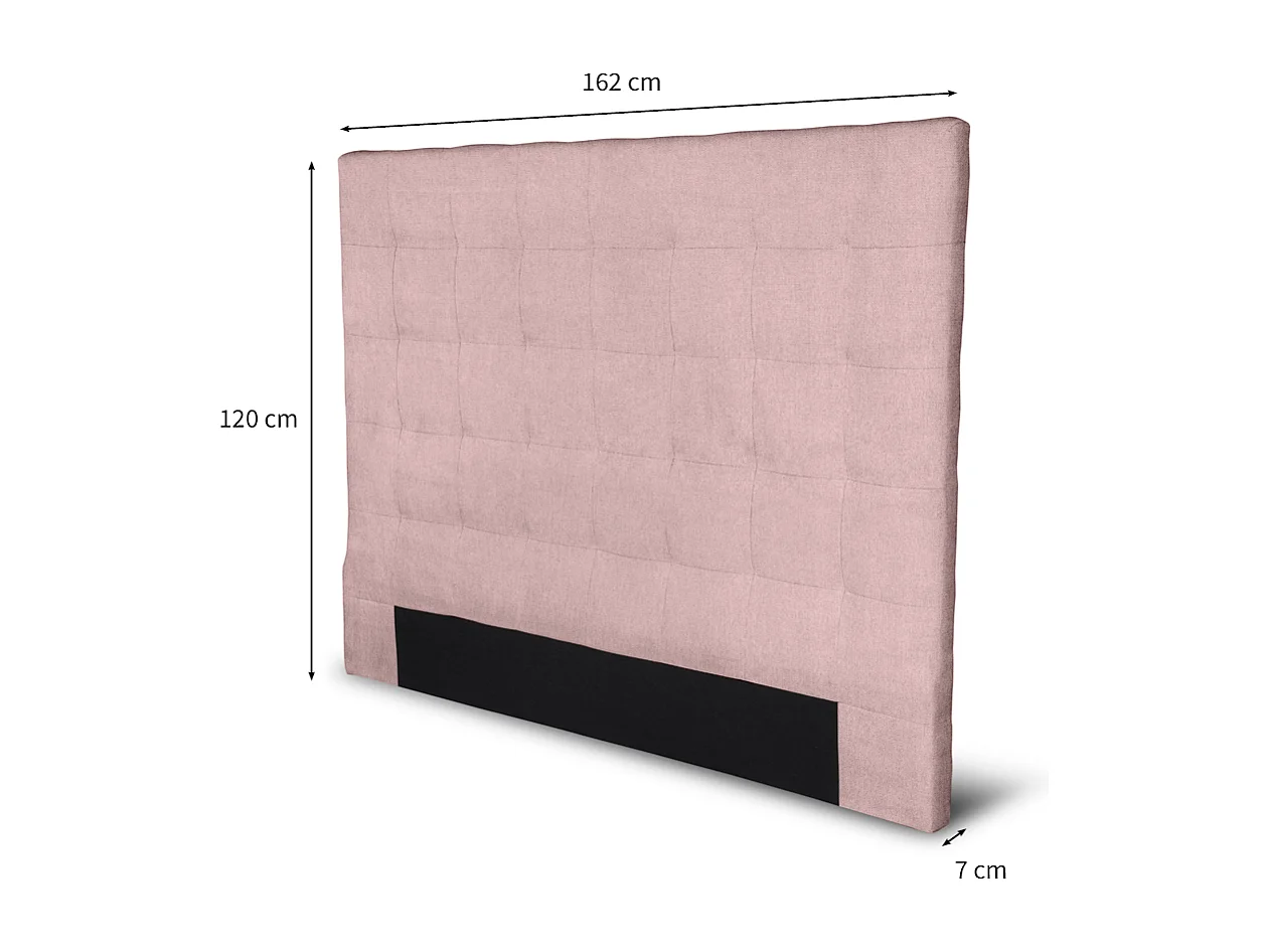 Tête de lit capitonnée en tissu MEGAN - Rose, Largeur - 160 cm
