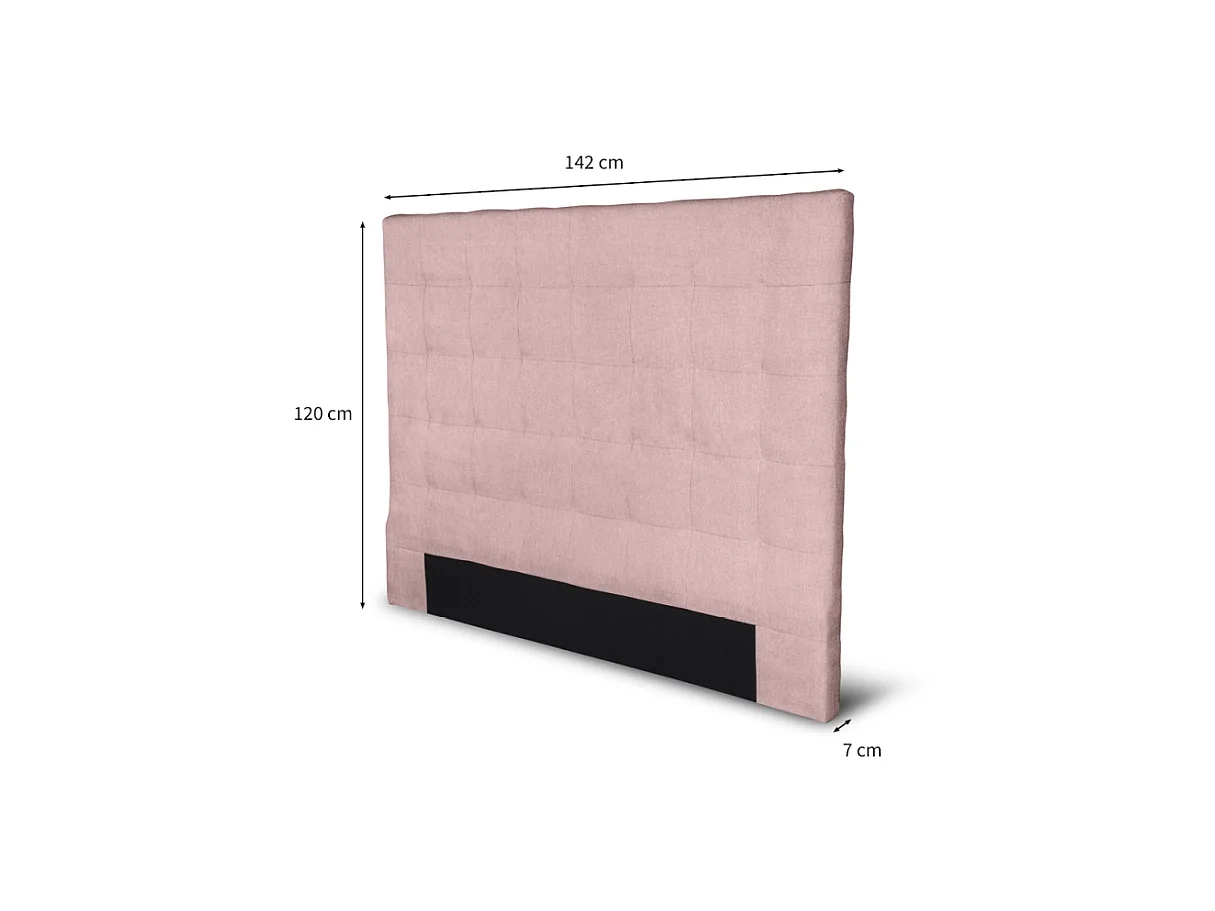 Tête de lit capitonnée en tissu MEGAN - Rose, Largeur - 140 cm