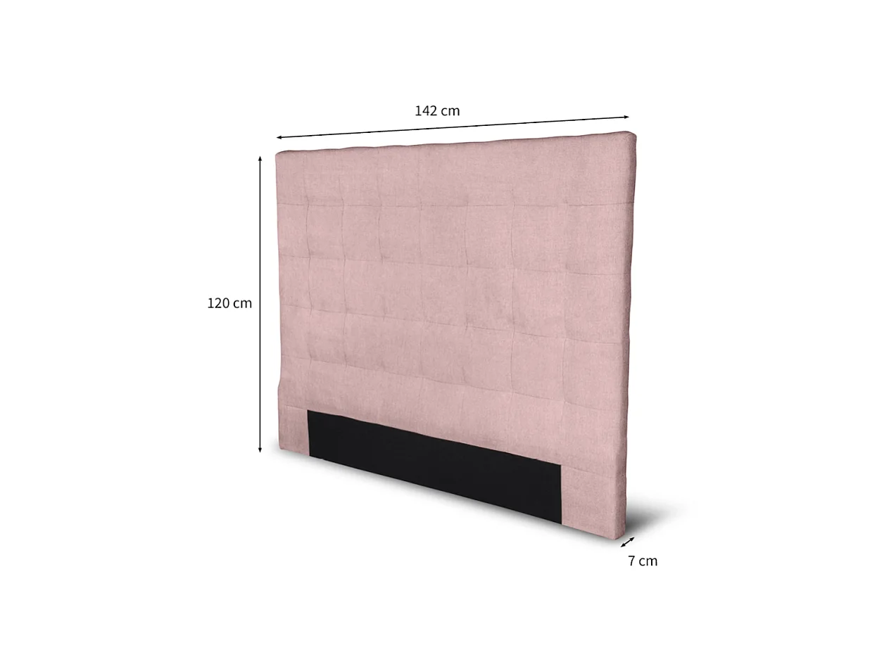 Tête de lit capitonnée en tissu MEGAN - Rose, Largeur - 140 cm
