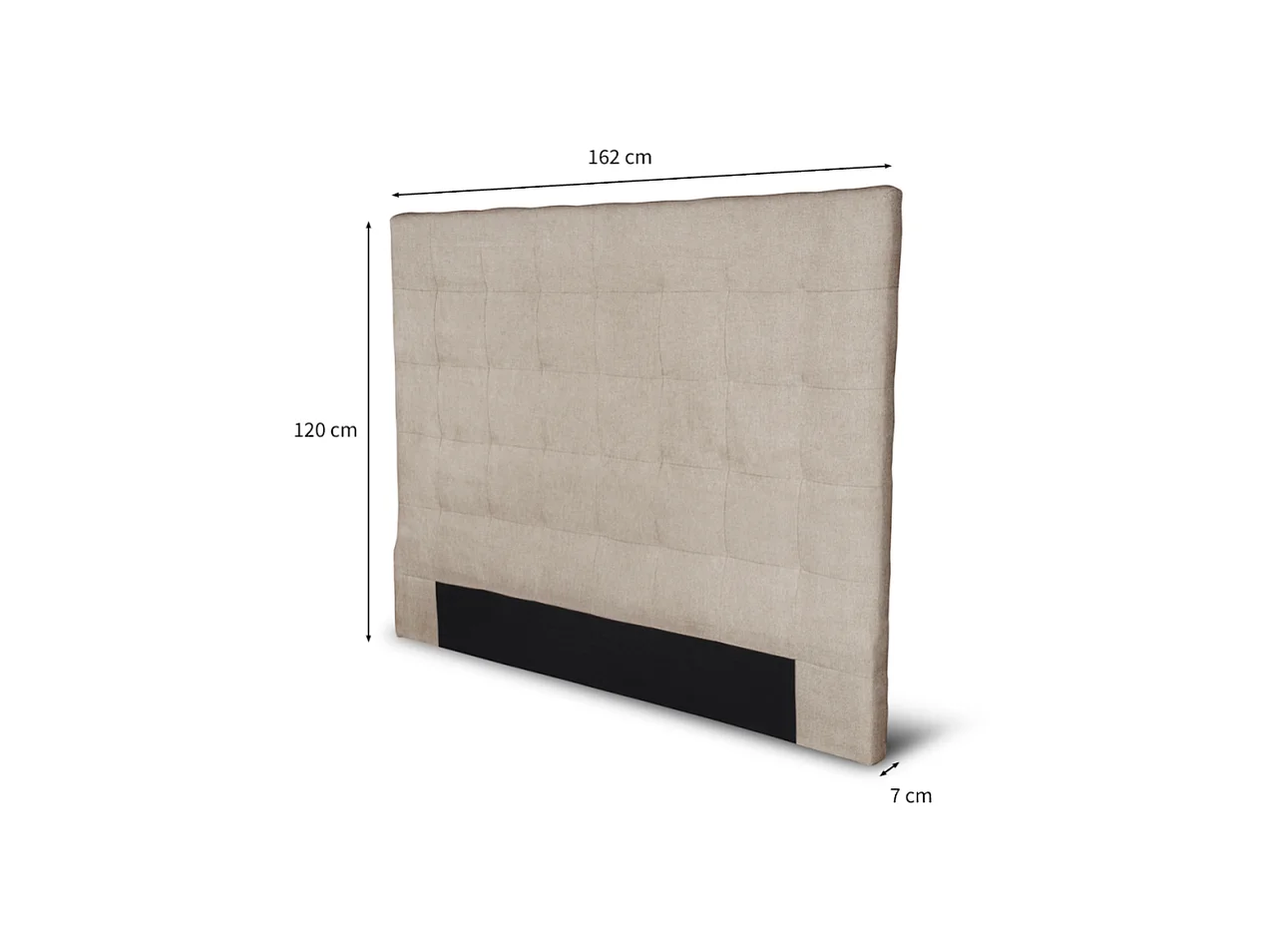 Tête de lit capitonnée en tissu MEGAN - Beige, Largeur - 160 cm