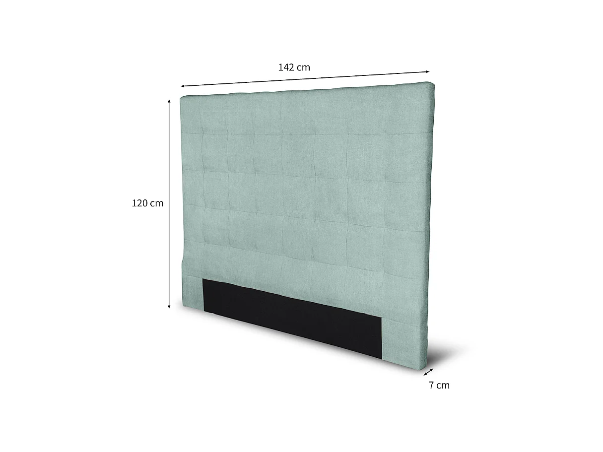 Tête de lit capitonnée en tissu MEGAN - Bleu clair, Largeur - 140 cm