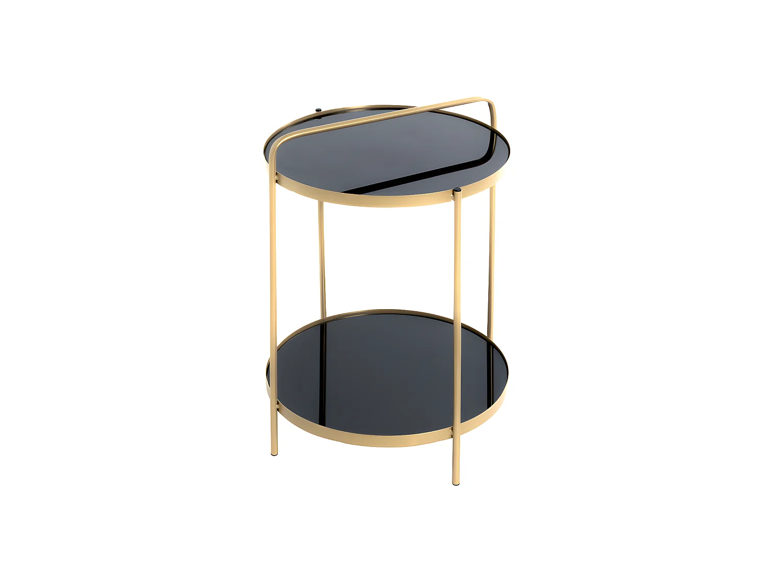 Table d'Appoint Design "Proty" 51cm Or & Noir