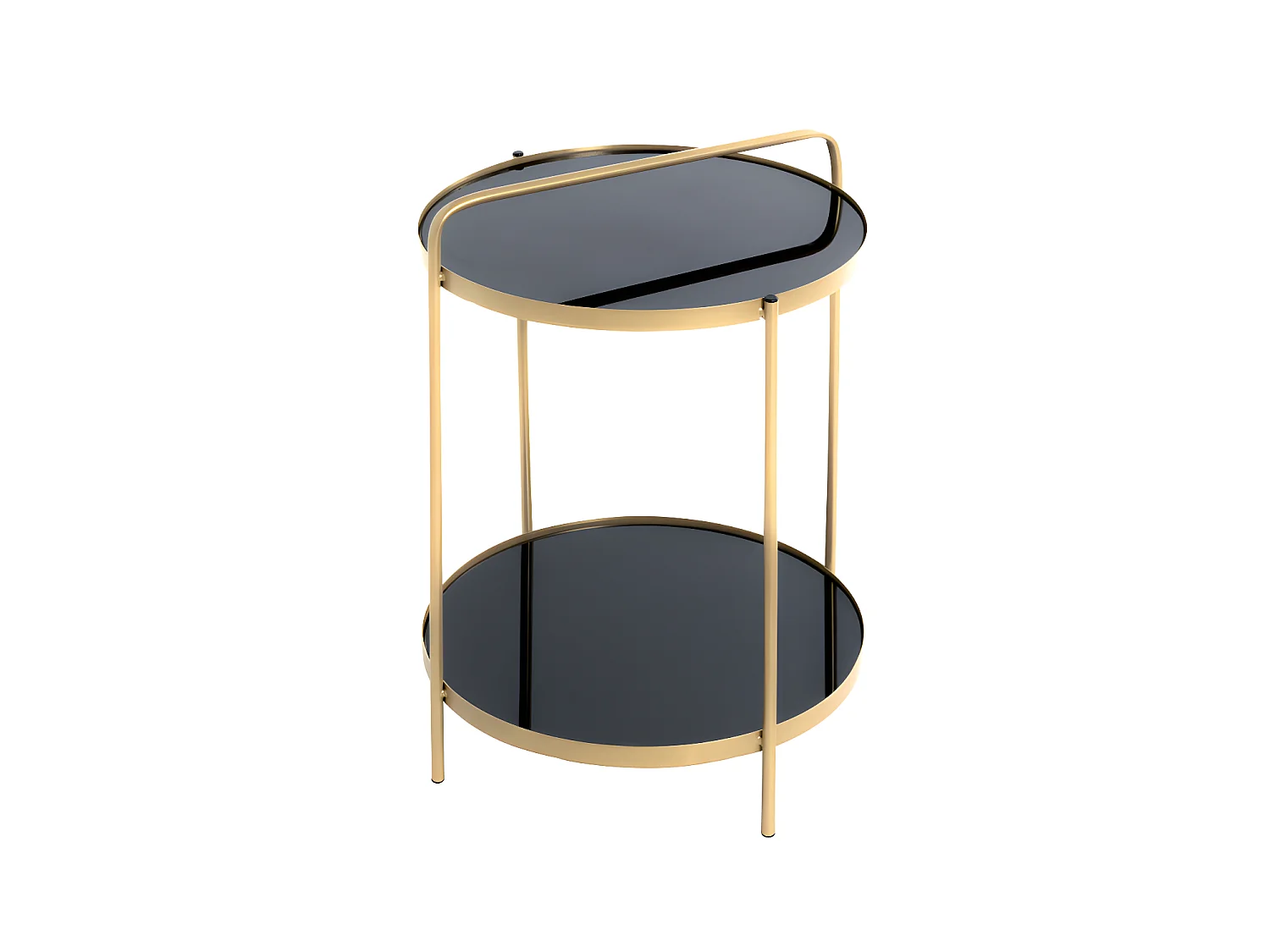 Table d'Appoint Design "Proty" 51cm Or & Noir