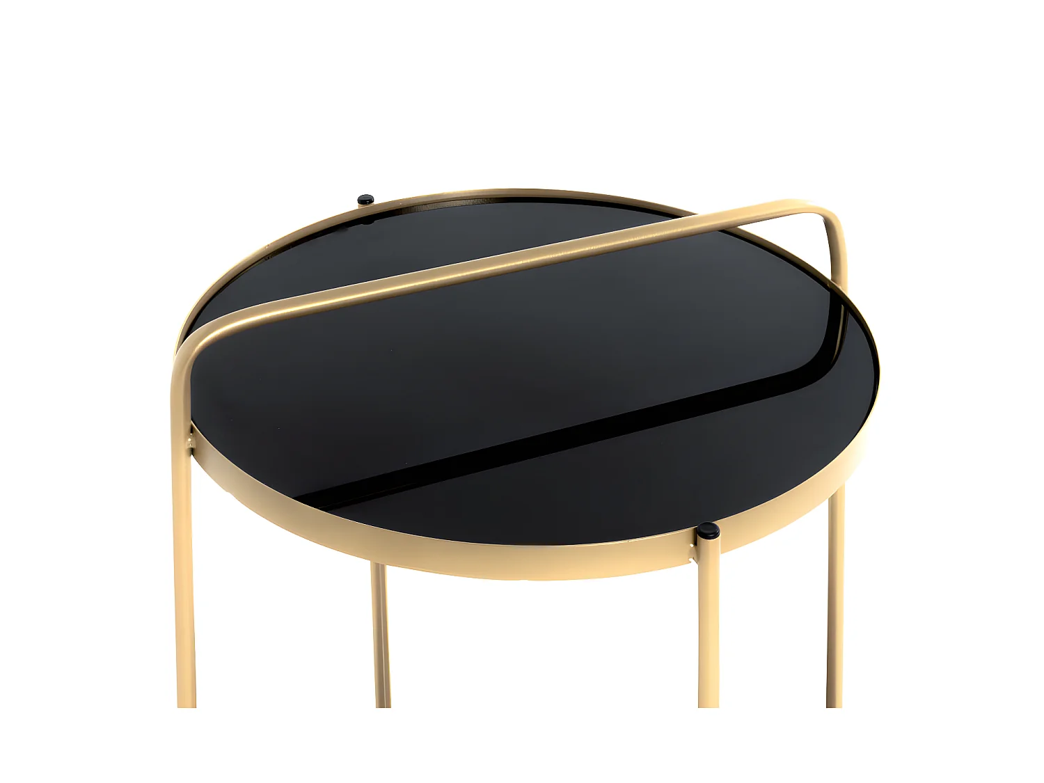 Table d'Appoint Design "Proty" 51cm Or & Noir