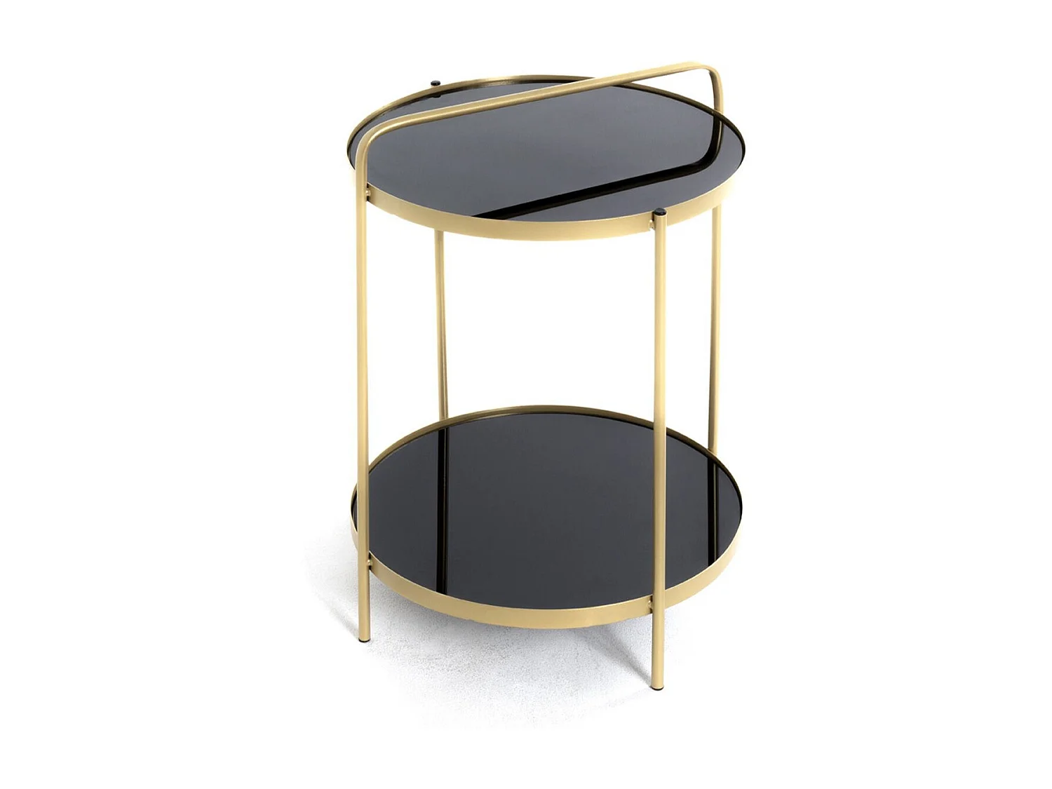 Table d'Appoint Design "Proty" 51cm Or & Noir