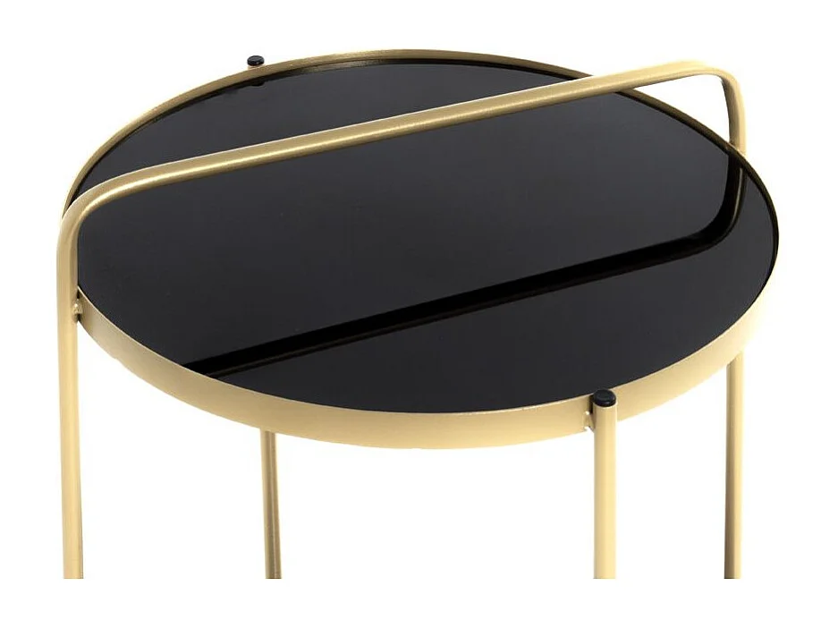 Table d'Appoint Design "Proty" 51cm Or & Noir