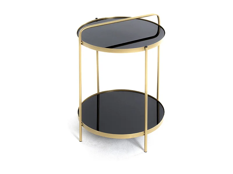 Table d'Appoint Design "Proty" 51cm Or & Noir