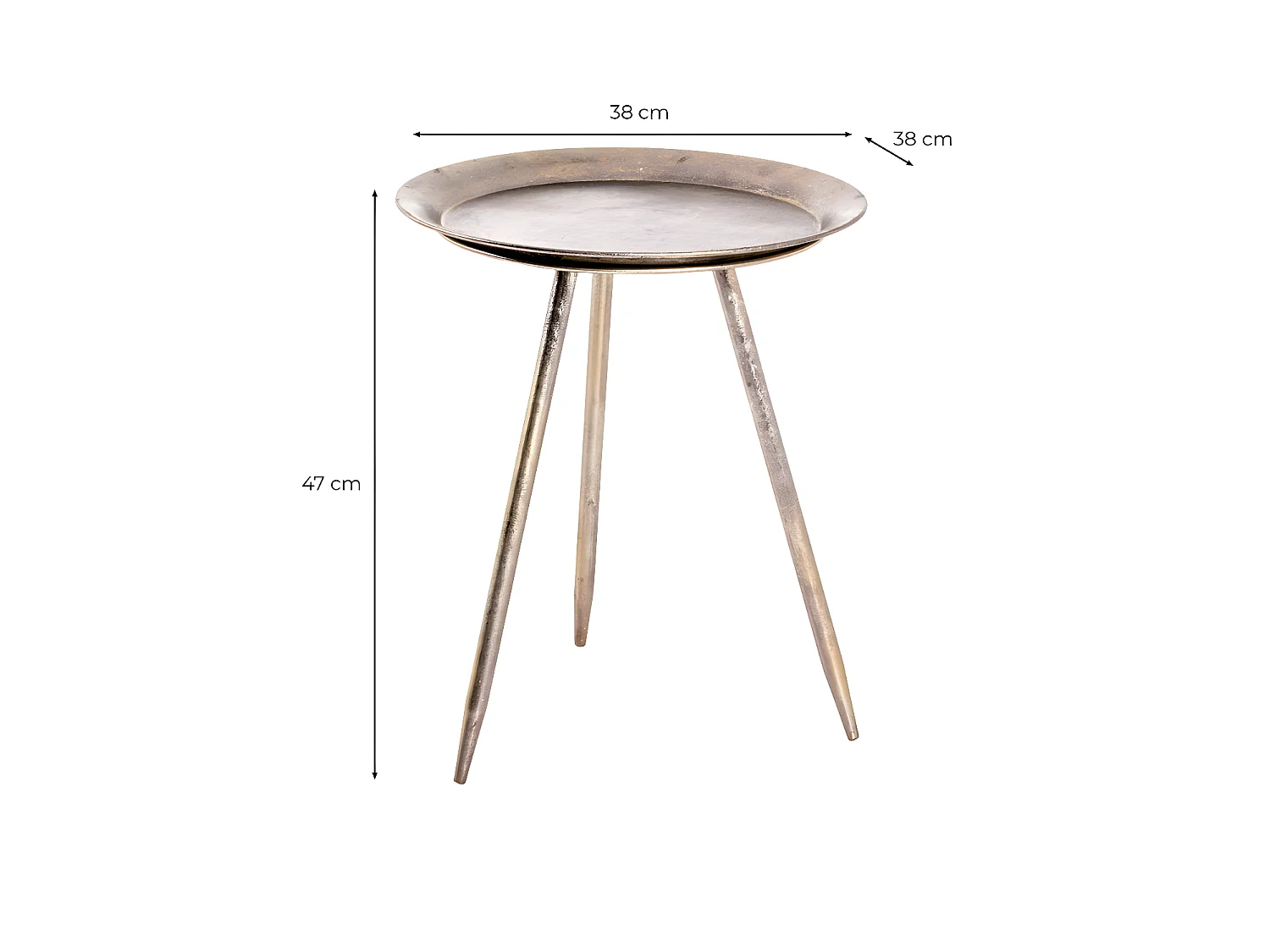 Table d'Appoint Antique "Gujia" 47cm Bronze