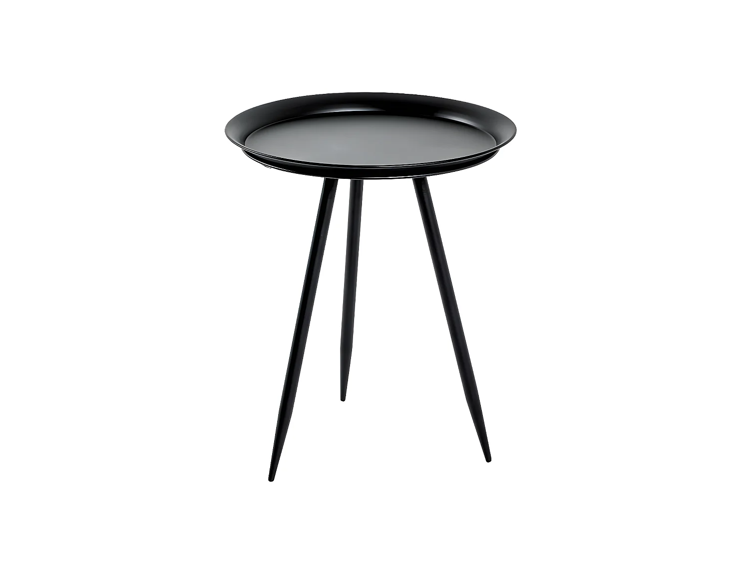 Table d'Appoint Design en Métal "Laqué" 54cm Noir