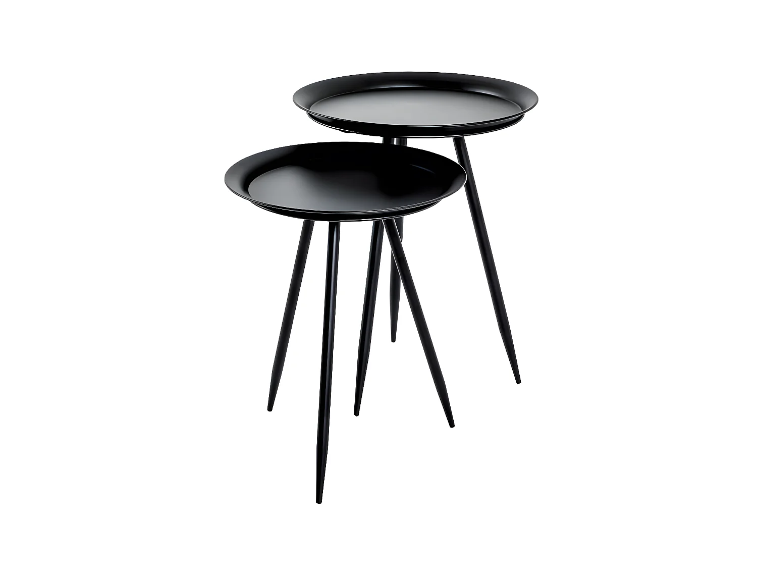 Table d'Appoint Design en Métal "Laqué" 54cm Noir