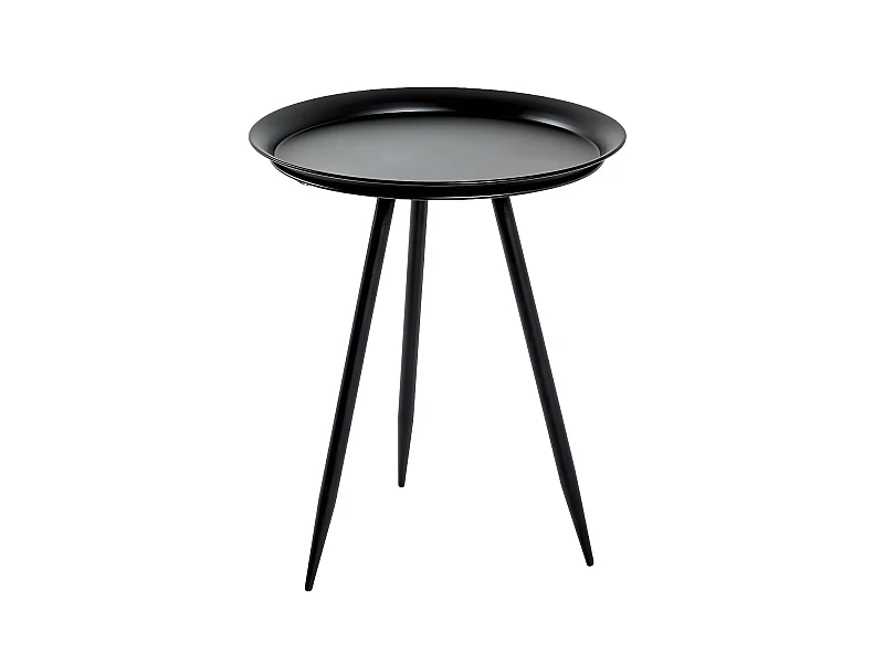 Table d'Appoint Design en Métal "Laqué" 54cm Noir