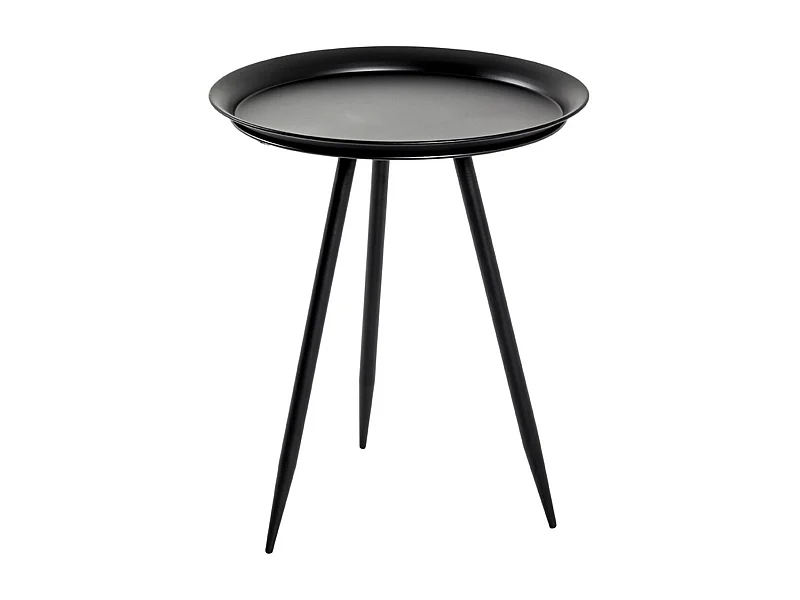 Table d'Appoint Design en Métal "Laqué" 54cm Noir