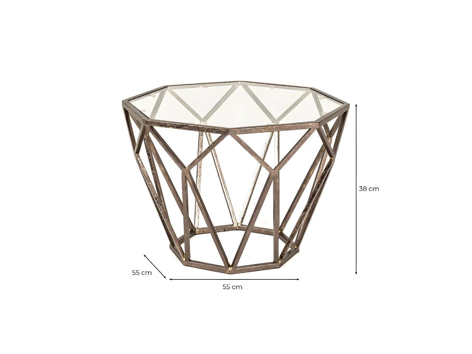 Table d'Appoint Design en Verre "Nila" 55cm Bronze