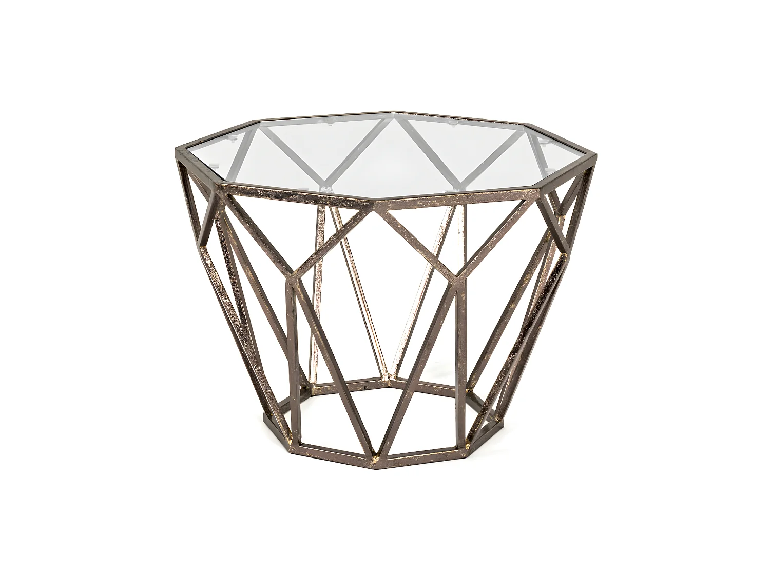 Table d'Appoint Design en Verre "Nila" 55cm Bronze