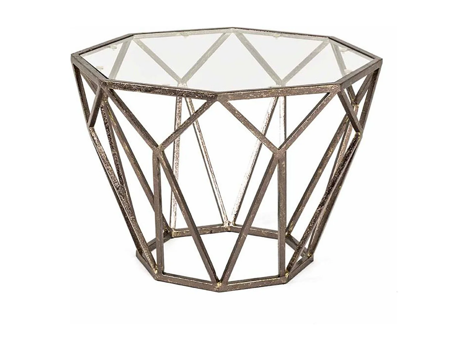 Table d'Appoint Design en Verre "Nila" 55cm Bronze