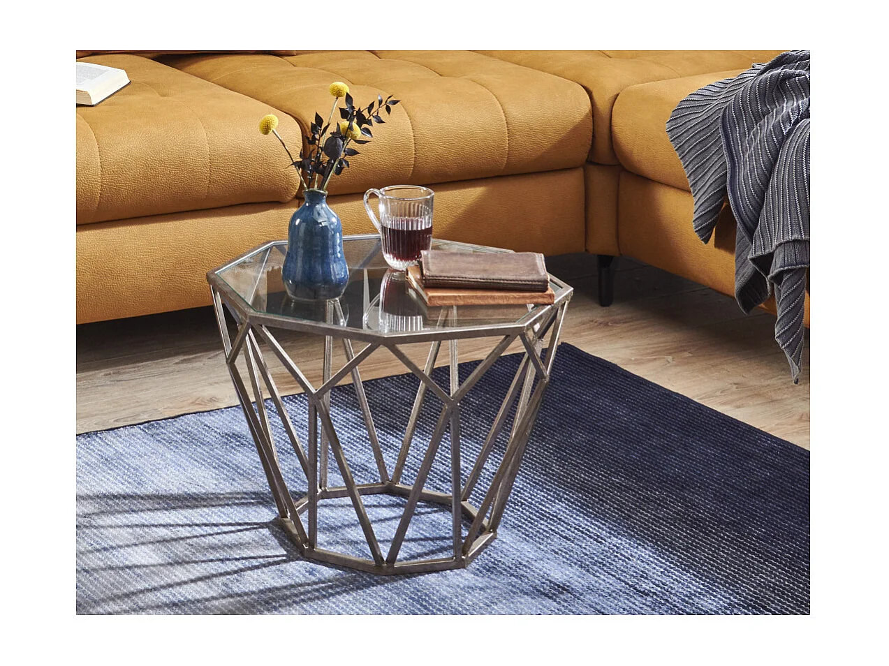 Table d'Appoint Design en Verre "Nila" 55cm Bronze