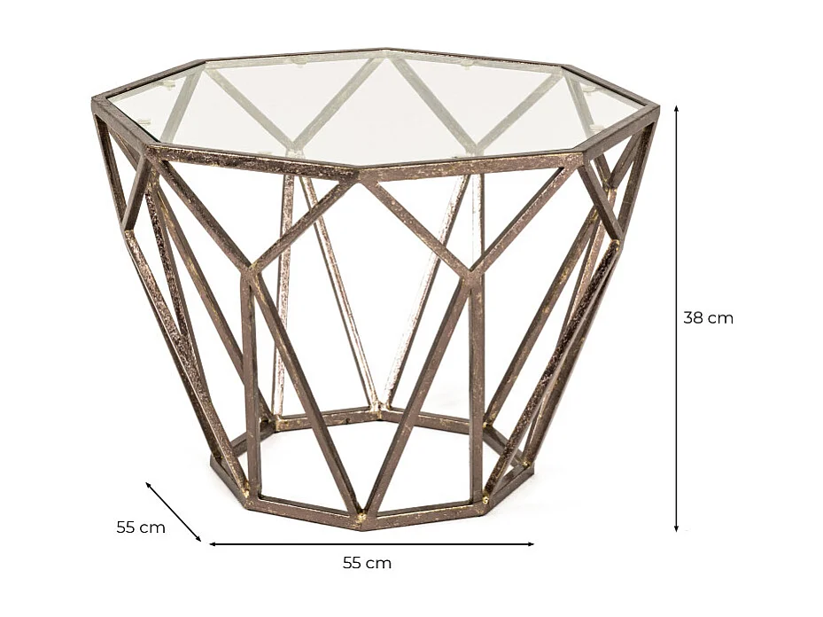 Table d'Appoint Design en Verre "Nila" 55cm Bronze