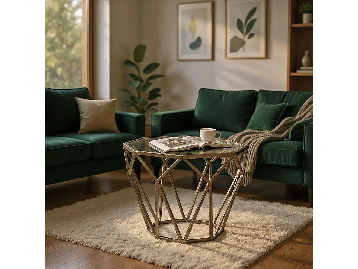 Table d'Appoint Design en Verre "Nila" 55cm Bronze