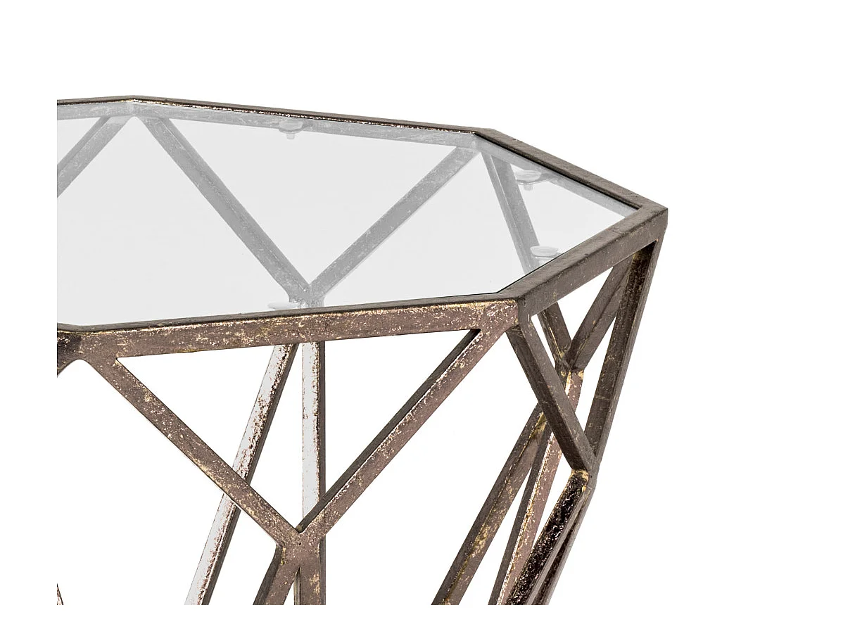 Table d'Appoint Design en Verre "Nila" 55cm Bronze