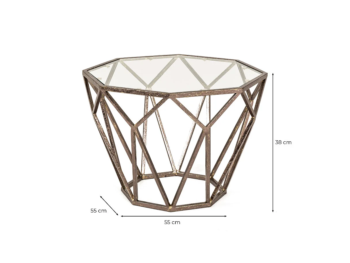 Table d'Appoint Design en Verre "Nila" 55cm Bronze