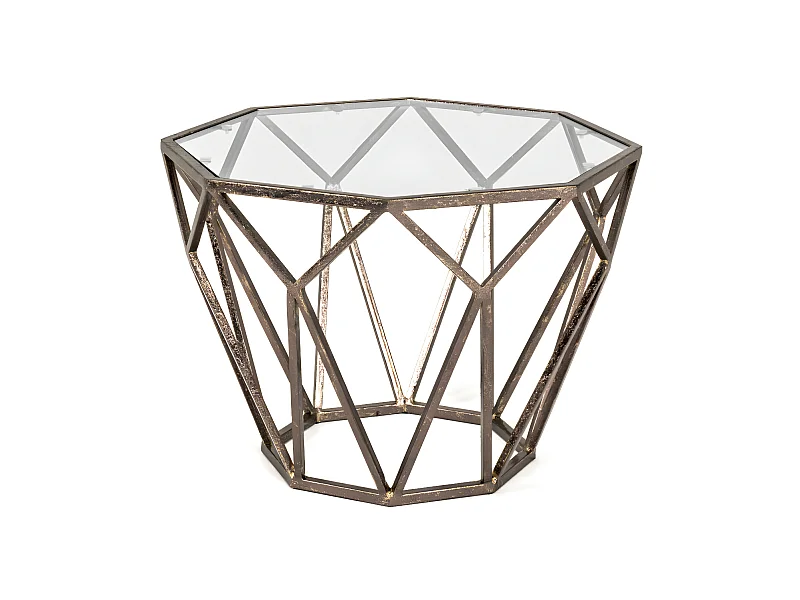 Table d'Appoint Design en Verre "Nila" 55cm Bronze