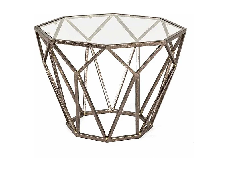 Table d'Appoint Design en Verre "Nila" 55cm Bronze
