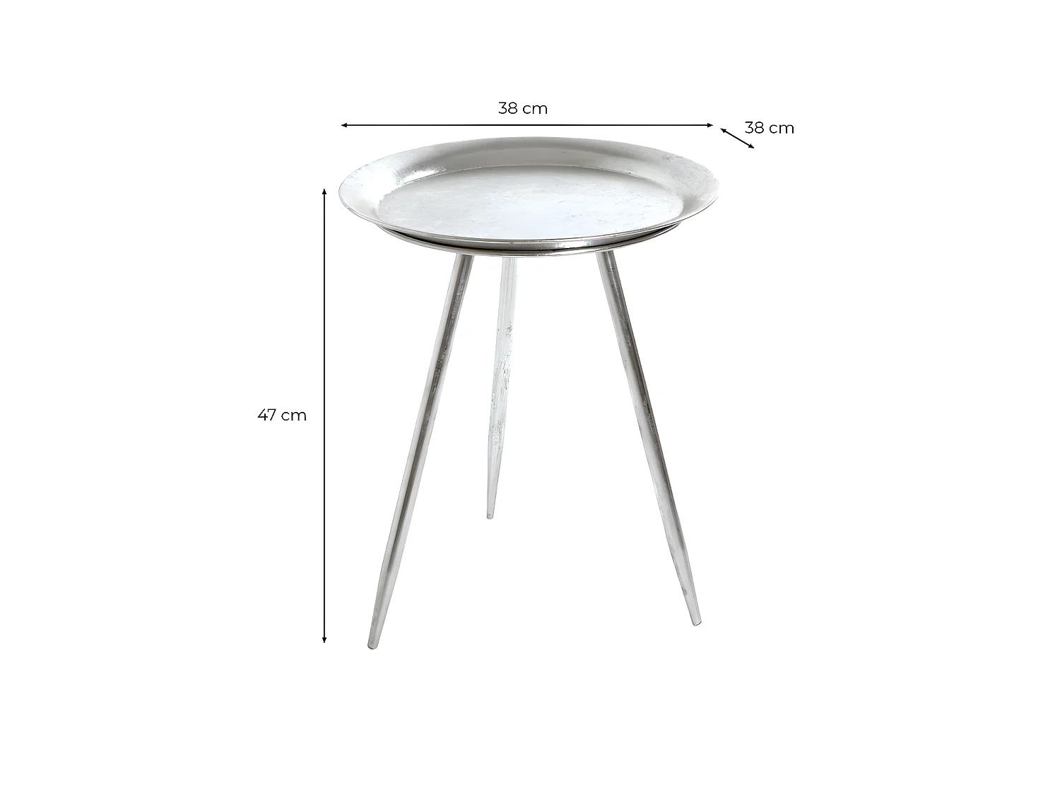 Table d'Appoint Design "Viledo" 47cm Argent